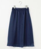 【フェルゥ/Feroux】の【洗える】シアーギャザーフレア スカート ネイビー系|ID: prp329100004857681 ipo3291000000035870958