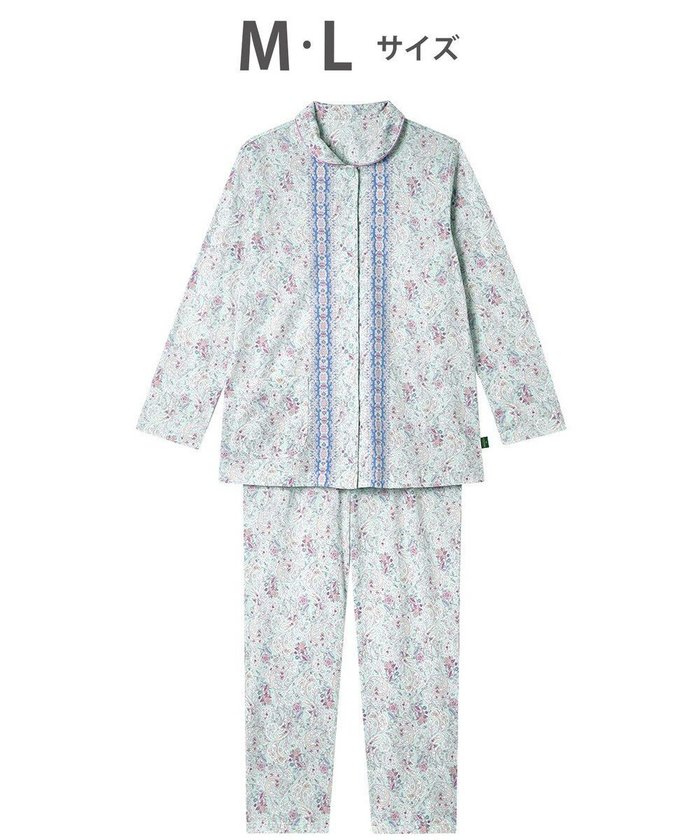 【ワコール/WACOAL】のパジャマ 長袖 長ズボン 綿100%(本体) 天竺素材 ミントン レディース NDX560 /ワコール インテリア・キッズ・メンズ・レディースファッション・服の通販 founy(ファニー) https://founy.com/ ファッション Fashion レディースファッション Fashion for Women トップス・カットソー Cut & Sew Tops エレガント 上品 Elegant コレクション Collection, Seasonal Line 長袖 Long Sleeve, Full Sleeve パジャマ Pajamas, Sleepwear フラワー Flower, Floral ペイズリー Paisley, Ethnic Pattern ボトム Bottoms, Lower Wear モチーフ Motif, Design Theme リボン Ribbon, Bow |ID: prp329100004857704 ipo3291000000035871542