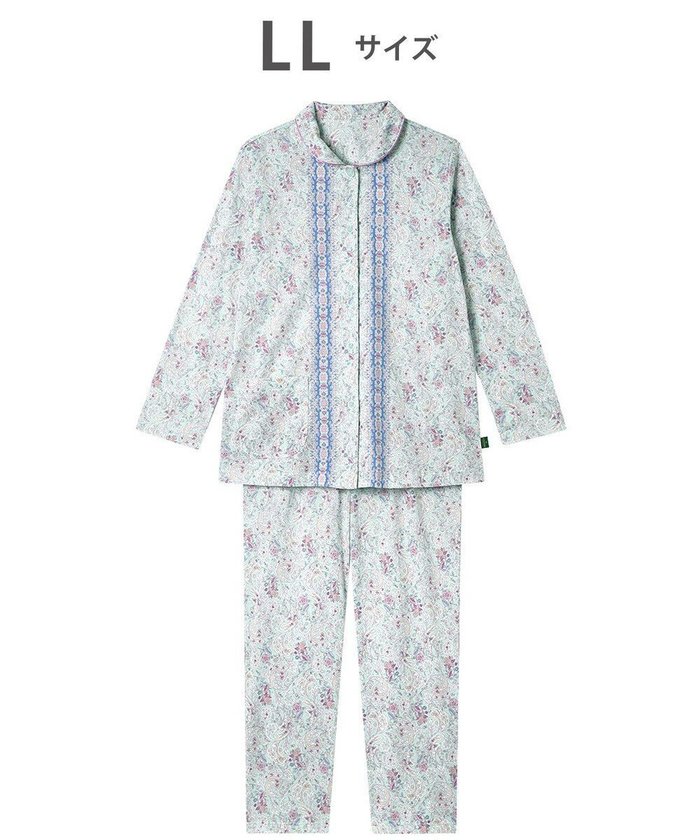 【ワコール/WACOAL】のパジャマ 長袖 長ズボン 綿100%(本体) 天竺素材 ミントン レディース NDX560 /ワコール インテリア・キッズ・メンズ・レディースファッション・服の通販 founy(ファニー) https://founy.com/ ファッション Fashion レディースファッション Fashion for Women トップス・カットソー Cut & Sew Tops エレガント 上品 Elegant コレクション Collection, Seasonal Line 長袖 Long Sleeve, Full Sleeve パジャマ Pajamas, Sleepwear フラワー Flower, Floral ペイズリー Paisley, Ethnic Pattern ボトム Bottoms, Lower Wear モチーフ Motif, Design Theme リボン Ribbon, Bow |ID: prp329100004857705 ipo3291000000035871555