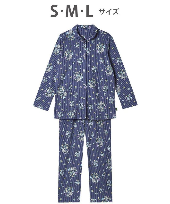 【ワコール/WACOAL】のパジャマ 長袖 長ズボン 綿100%(本体) スムース素材 ミントン レディース NDX561 /ワコール インテリア・キッズ・メンズ・レディースファッション・服の通販 founy(ファニー) https://founy.com/ ファッション Fashion レディースファッション Fashion for Women トップス・カットソー Cut & Sew Tops コレクション Collection, Seasonal Line ストライプ Stripe, Striped Pattern なめらか Smooth, Silky Texture 長袖 Long Sleeve, Full Sleeve パジャマ Pajamas, Sleepwear フラワー Flower, Floral ボトム Bottoms, Lower Wear |ID: prp329100004857706 ipo3291000000035871567