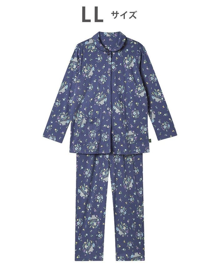 【ワコール/WACOAL】のパジャマ 長袖 長ズボン 綿100%(本体) スムース素材 ミントン レディース NDX561 /ワコール インテリア・キッズ・メンズ・レディースファッション・服の通販 founy(ファニー) https://founy.com/ ファッション Fashion レディースファッション Fashion for Women トップス・カットソー Cut & Sew Tops コレクション Collection, Seasonal Line ストライプ Stripe, Striped Pattern なめらか Smooth, Silky Texture 長袖 Long Sleeve, Full Sleeve パジャマ Pajamas, Sleepwear フラワー Flower, Floral ボトム Bottoms, Lower Wear |ID: prp329100004857707 ipo3291000000035871579