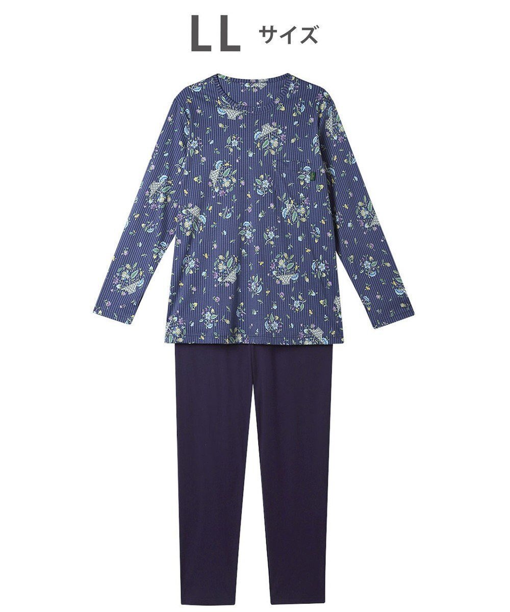 【ワコール/WACOAL】のパジャマ 長袖 長ズボン 綿100%(本体) スムース素材 ミントン レディース NDX562 /ワコール 人気、トレンドファッション・服の通販 founy(ファニー) ファッション Fashion レディースファッション Fashion for Women トップス・カットソー Cut & Sew Tops コレクション Collection, Seasonal Line ストライプ Stripe, Striped Pattern なめらか Smooth, Silky Texture 長袖 Long Sleeve, Full Sleeve パジャマ Pajamas, Sleepwear フラワー Flower, Floral ボトム Bottoms, Lower Wear ポケット Pocket, Pocket Detail other-1|ID: prp329100004857709 ipo3291000000035871602