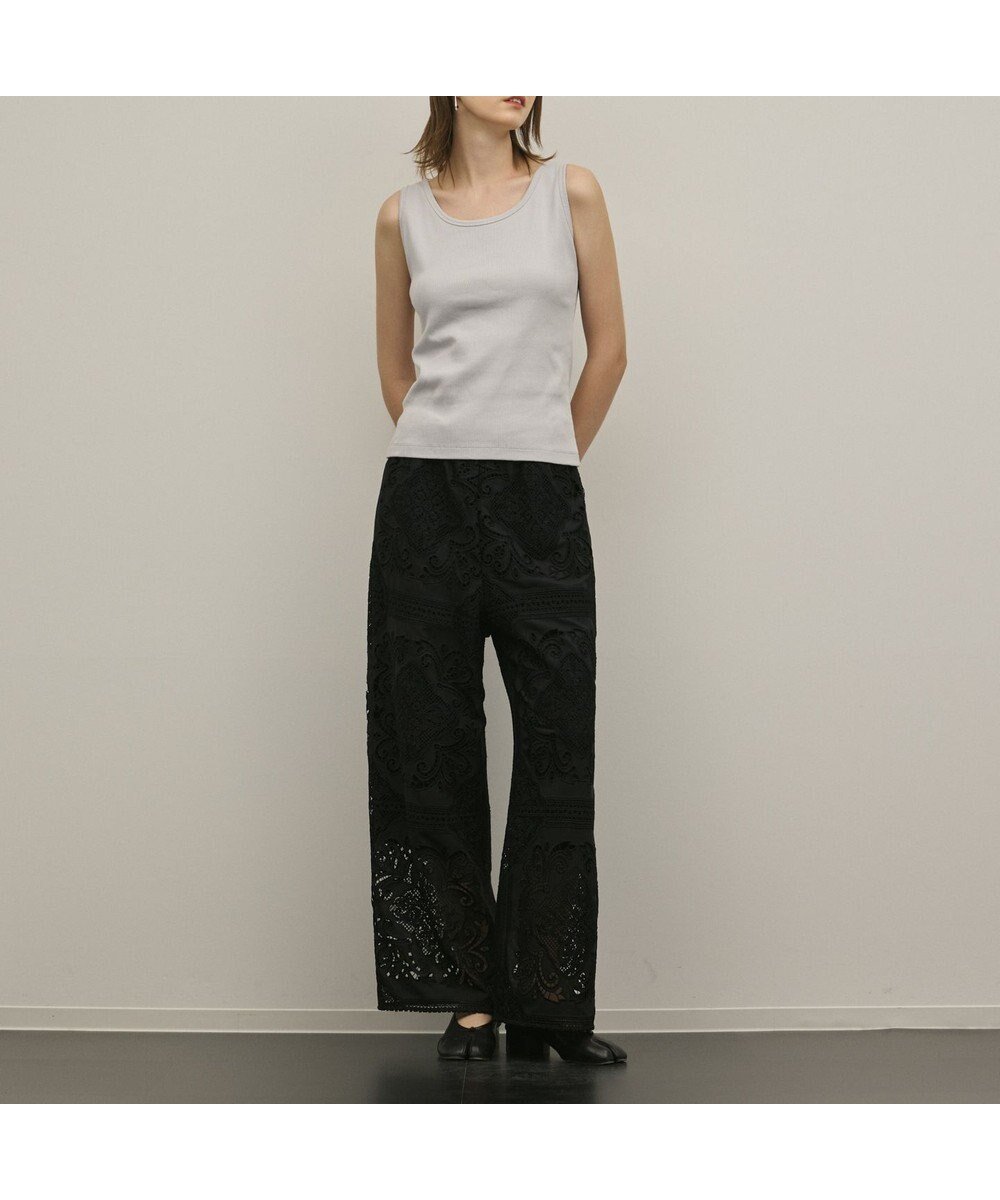 【グレース コンチネンタル/GRACE CONTINENTAL】のパネル刺繍パンツ インテリア・キッズ・メンズ・レディースファッション・服の通販 founy(ファニー) 　ファッション　Fashion　レディースファッション　Fashion for Women　パンツ　Pants & Trousers　ワイド　Wide, Wide Fit　ワーク　Workwear, Utility Style　夏　Summer　春　Spring　S/S・春夏　SS, Spring/Summer, Warm Season　ブラック|ID: prp329100004857740 ipo3291000000035872067