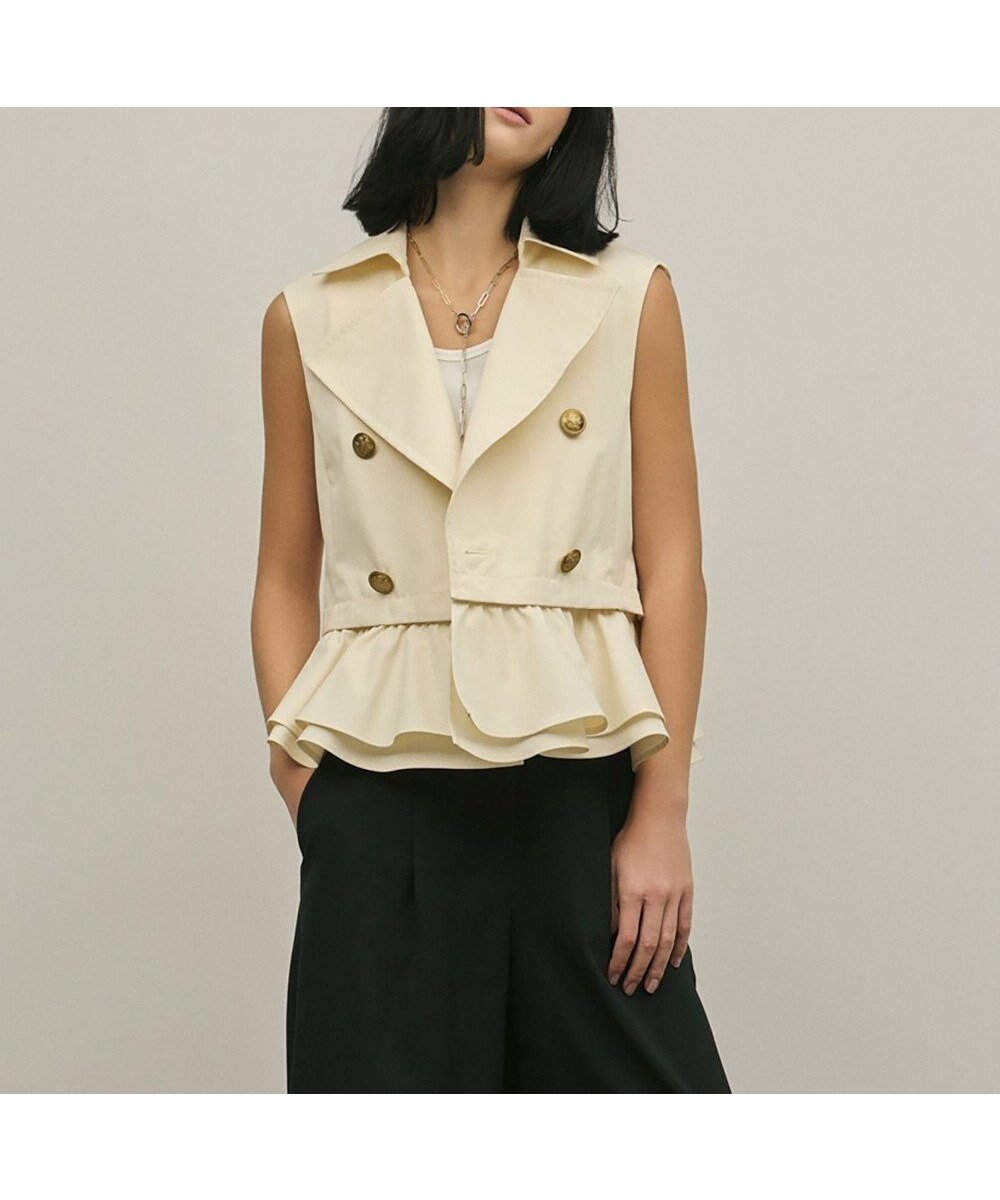 【グレース コンチネンタル/GRACE CONTINENTAL】のペプラムトレンチベスト 人気、トレンドファッション・服の通販 founy(ファニー) 　ファッション　Fashion　レディースファッション　Fashion for Women　アウター　Coat / Outerwear Collection　トップス・カットソー　Cut & Sew Tops　ベスト&ジレ / 重ね着スタイル　Vests & Gilets　ツイル　Twist, Twisted Detail　ベスト　Vest, Waistcoat　ペプラム　Peplum, Flared Hem　夏　Summer　春　Spring　S/S・春夏　SS, Spring/Summer, Warm Season　 other-1|ID: prp329100004857741 ipo3291000000035872075