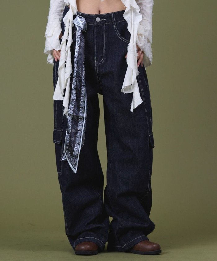 【ウィゴー/WEGO】のバンダナ付きリジットワイドデニム インテリア・キッズ・メンズ・レディースファッション・服の通販 founy(ファニー) https://founy.com/ ファッション Fashion レディースファッション Fashion for Women パンツ Pants & Trousers デニムパンツ・ジーンズ・美脚デニム Denim Jeans & Pants 春 Spring 秋 Autumn ショート Short, Short Length シンプル Simple, Minimal スマホ Smartphone, Mobile Device デニム Denim, Jeans Material トレンド Trend, Trending Now バンダナ Bandana, Head Scarf ワイド Wide, Wide Fit 冬 Winter / This Winter A/W・秋冬 Autumn/Winter おすすめ Recommended / Our Picks 夏 Summer |ID: prp329100004857749 ipo3291000000035872186