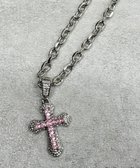 【ウィゴー/WEGO】のLクロスビジューネックレス ライトピンク|ID: prp329100004857768 ipo3291000000035872497