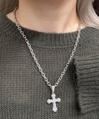 【ウィゴー/WEGO】のLクロスビジューネックレス シルバー|ID: prp329100004857768 ipo3291000000035872499