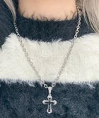 【ウィゴー/WEGO】のLクロスビジューネックレス ブラック|ID: prp329100004857768 ipo3291000000035872501