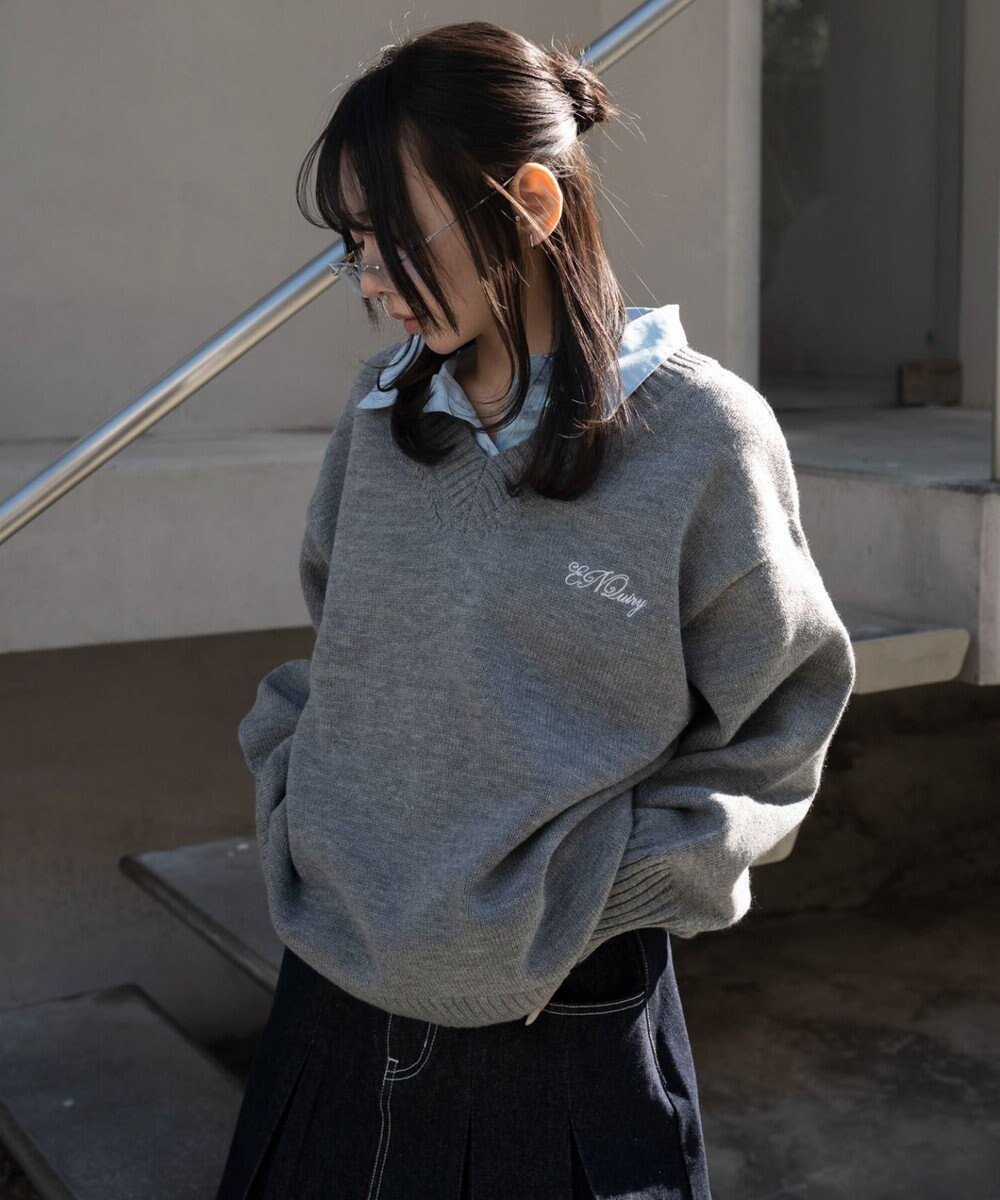 【ウィゴー/WEGO】のシャツドッキングニットプルオーバー インテリア・キッズ・メンズ・レディースファッション・服の通販 founy(ファニー) 　ファッション　Fashion　レディースファッション　Fashion for Women　トップス・カットソー　Cut & Sew Tops　ニット　Knit Tops & Sweaters　シャツ・ブラウス・オフィスカジュアル　Elegant Blouses & Button-Ups　カジュアルプルオーバー・ニットトップス　Pullovers & Knit Tops / Casual Pullovers　春　Spring　秋　Autumn　ショート　Short, Short Length　スマホ　Smartphone, Mobile Device　スラックス　Slacks, Dress Pants　セーター　Sweater, Knitwear　デニム　Denim, Jeans Material　トレンド　Trend, Trending Now　ドッキング　Docking, Mixed Material　バランス　Balance, Style Balance　フィット　Fit, Slim Fit　ボトム　Bottoms, Lower Wear　ミニスカート　Mini Skirt, Short Skirt　ワイド　Wide, Wide Fit　冬　Winter / This Winter　S/S・春夏　SS, Spring/Summer, Warm Season　夏　Summer　杢グレー|ID: prp329100004857772 ipo3291000000035872582