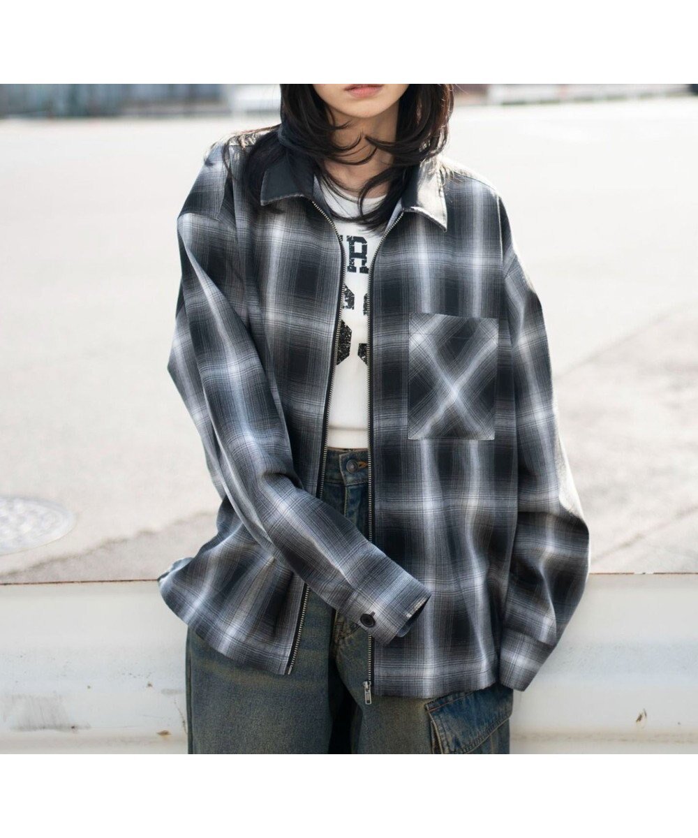 【ウィゴー/WEGO】の【ユニセックス着用ITEM】オンブレチェックシャツジャケット インテリア・キッズ・メンズ・レディースファッション・服の通販 founy(ファニー) 　ファッション　Fashion　レディースファッション　Fashion for Women　アウター　Coat / Outerwear Collection　レディースジャケット・軽アウター　Jackets　春　Spring　秋　Autumn　スマホ　Smartphone, Mobile Device　チェック　Check, Plaid, Tartan　トレンド　Trend, Trending Now　長袖　Long Sleeve, Full Sleeve　羽織　Haori, Light Jacket　メンズ　Men's, Menswear　ワイド　Wide, Wide Fit　S/S・春夏　SS, Spring/Summer, Warm Season　おすすめ　Recommended / Our Picks　夏　Summer　ブラックチェック1|ID: prp329100004857774 ipo3291000000035872617