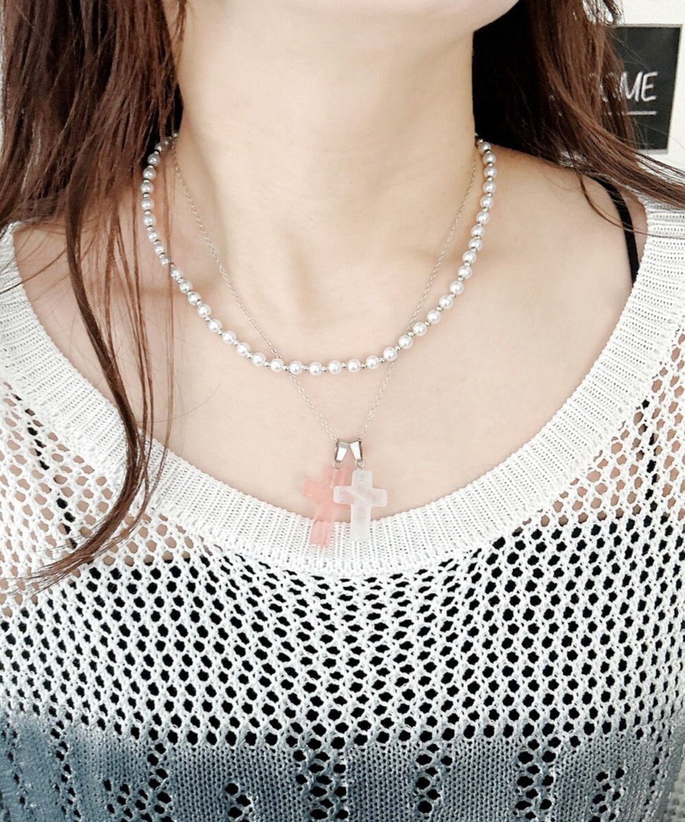 【ウィゴー/WEGO】のL2Pクロスパールレイヤードネックレス インテリア・キッズ・メンズ・レディースファッション・服の通販 founy(ファニー) 　ファッション　Fashion　レディースファッション　Fashion for Women　ジュエリー　Jewelry　ネックレス　Necklaces & Pendants　アクセサリー　Fashion Accessories　スマホ　Smartphone, Mobile Device　ネックレス　Necklace, Pendant Necklace　パール　Pearl, Pearl Accent　モチーフ　Motif, Design Theme　柄1|ID: prp329100004857777 ipo3291000000035872667