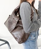 【ウィゴー/WEGO】のハトメデザインワンハンドルトート ブラウン|ID: prp329100004857781 ipo3291000000035872743