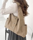 【ウィゴー/WEGO】のハトメデザインワンハンドルトート ベージュ|ID: prp329100004857781 ipo3291000000035872745