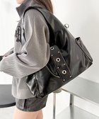 【ウィゴー/WEGO】のハトメデザインワンハンドルトート ブラック|ID: prp329100004857781 ipo3291000000035872748