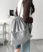 【ウィゴー/WEGO】のハトメデザインナップサック グレー|ID: prp329100004857782 ipo3291000000035872761