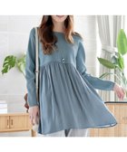 【ティアクラッセ/Tiaclasse】のヴィンテージサテンドッキングニットチュニック ブルー|ID: prp329100004857785 ipo3291000000035872810