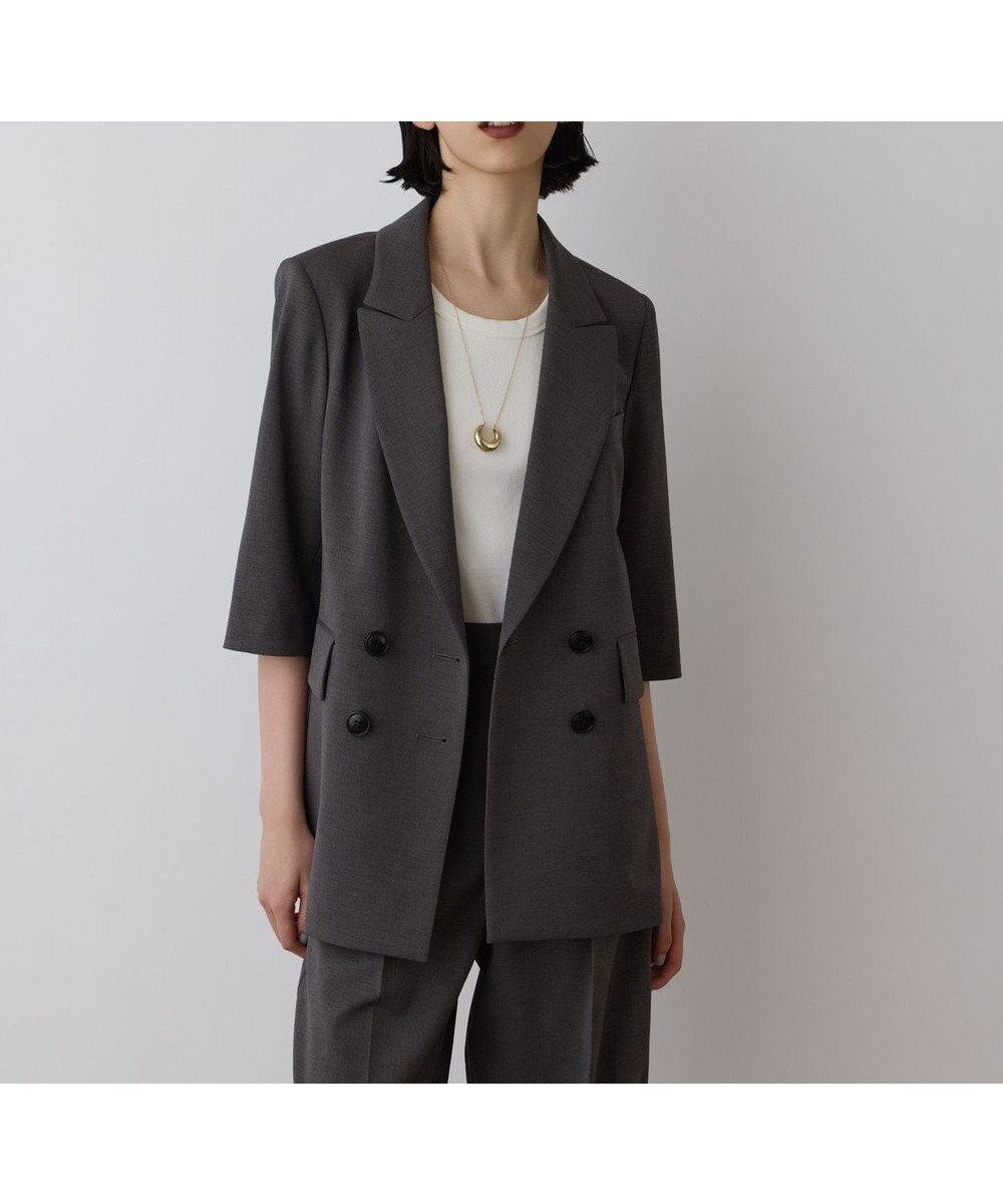 【グレース コンチネンタル/GRACE CONTINENTAL】のスラブストレッチテーラージャケット インテリア・キッズ・メンズ・レディースファッション・服の通販 founy(ファニー) 　ファッション　Fashion　レディースファッション　Fashion for Women　アウター　Coat / Outerwear Collection　レディースジャケット・軽アウター　Jackets　テーラードジャケット / 通勤・きれいめスタイル　Tailored Jackets & Blazers　おすすめ　Recommended / Our Picks　オックス　Oxford Fabric　ジャケット　Jacket, Outerwear　ストレッチ　Stretch, Stretchy Fabric　スリーブ　Sleeve, Long Sleeve / Short Sleeve　セットアップ　Set-Up, Coordinated Outfit　ハーフ　Half, Half-Length　ワイド　Wide, Wide Fit　夏　Summer　定番　Standard, Basic Item　春　Spring　S/S・春夏　SS, Spring/Summer, Warm Season　チャコール|ID: prp329100004857984 ipo3291000000035887472