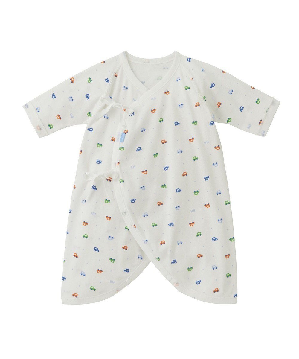 【ミキハウスホットビスケッツ/MIKI HOUSE HOT BISCUITS / KIDS】の【50-60cm】 フライス コンビ肌着 プリント柄 インテリア・キッズ・メンズ・レディースファッション・服の通販 founy(ファニー) 　ファッション　Fashion　キッズファッション　Fashion for Kids　コンビ　Combo, Combination Style　吸水　Absorbent, Quick-Dry　プリント　Print, Printed Pattern　おすすめ　Recommended / Our Picks　日本製　Made In Japan　ブルー|ID: prp329100004858006 ipo3291000000035887821