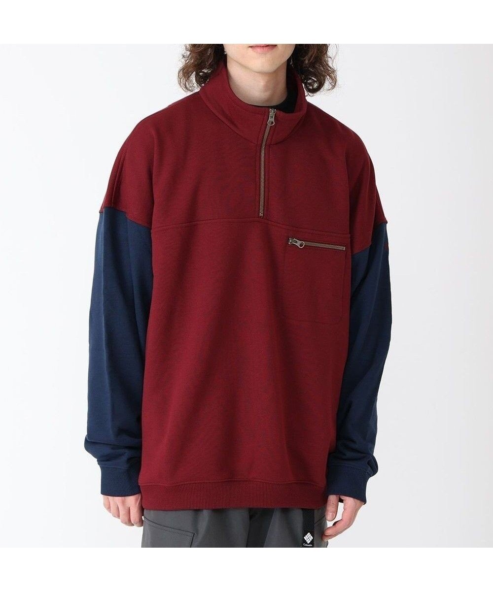 【コロンビア/Columbia / MEN】のColumbia/ バガスウェットハーフジップ /コロンビア インテリア・キッズ・メンズ・レディースファッション・服の通販 founy(ファニー) 　ファッション　Fashion　メンズファッション　Fashion for Men　トップス・カットソー　Cut & Sew Tops　アウトドア　Outdoor Clothing　クラシカル　Classical, Vintage-Inspired　クラシック　Classic, Timeless Style　スウェット / スエット　Sweatshirt, Sweatwear　スポーツ　Sports, Activewear　トレンド　Trend, Trending Now　フォルム　Silhouette, Form　ポケット　Pocket, Pocket Detail　夏　Summer　S/S・春夏　SS, Spring/Summer, Warm Season　A/W・秋冬　Autumn/Winter　Rich Wine、 Coll Navy|ID: prp329100004858014 ipo3291000000035887962