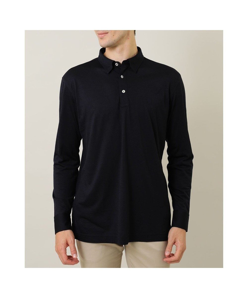 【ダックス/DAKS / MEN】のウール長袖ポロシャツ インテリア・キッズ・メンズ・レディースファッション・服の通販 founy(ファニー) 　ファッション　Fashion　メンズファッション　Fashion for Men　トップス・カットソー　Cut & Sew Tops　メンズシャツ　Shirts　ポロシャツ / きれいめカジュアルスタイル　Polo Shirts　イタリア　Italy　シンプル　Simple, Minimal　スーツ　Suit, Formalwear　ビジネス 仕事 通勤　Business / Work / Commuting　ポロシャツ　Polo Shirt, Collared Tee　冬　Winter / This Winter　夏　Summer　S/S・春夏　SS, Spring/Summer, Warm Season　A/W・秋冬　Autumn/Winter　長袖　Long Sleeve, Full Sleeve　ネイビー|ID: prp329100004858017 ipo3291000000035888046