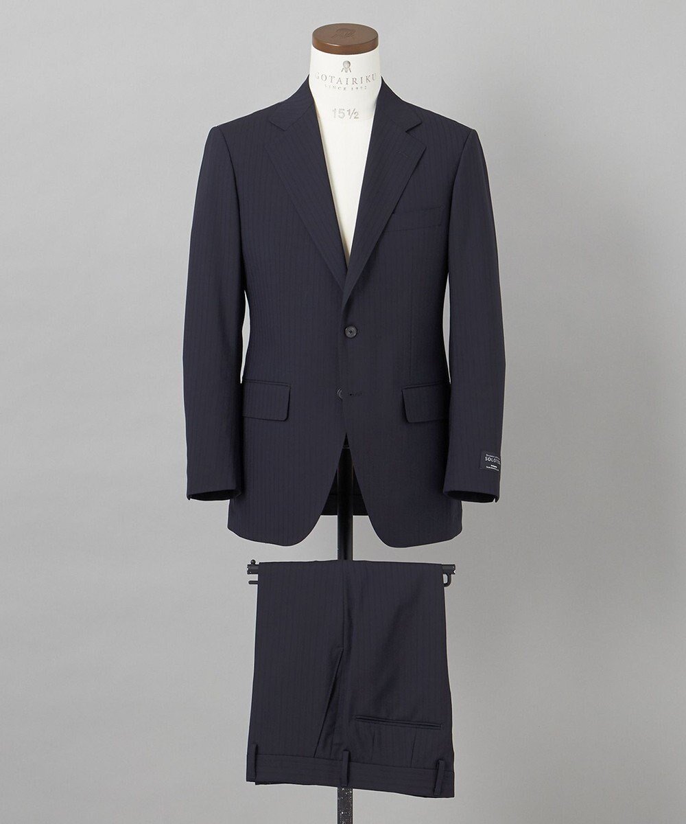 【五大陸/gotairiku / MEN】の【御幸毛織】 WOOL×SOLOTEX ストレッチスーツ(平織/ネイビー) インテリア・キッズ・メンズ・レディースファッション・服の通販 founy(ファニー) ファッション Fashion メンズファッション Fashion for Men セットアップ Matching Sets シェイプ Shape, Slim Fit ストレッチ Stretch, Stretchy Fabric スーツ Suit, Formalwear セットアップ Set-Up, Coordinated Outfit テーパード Tapered, Tapered Pants レギュラー Regular, Standard Fit 夏 Summer 春 Spring S/S・春夏 SS, Spring/Summer, Warm Season ネイビー系1|ID: prp329100004858024 ipo3291000000035888227