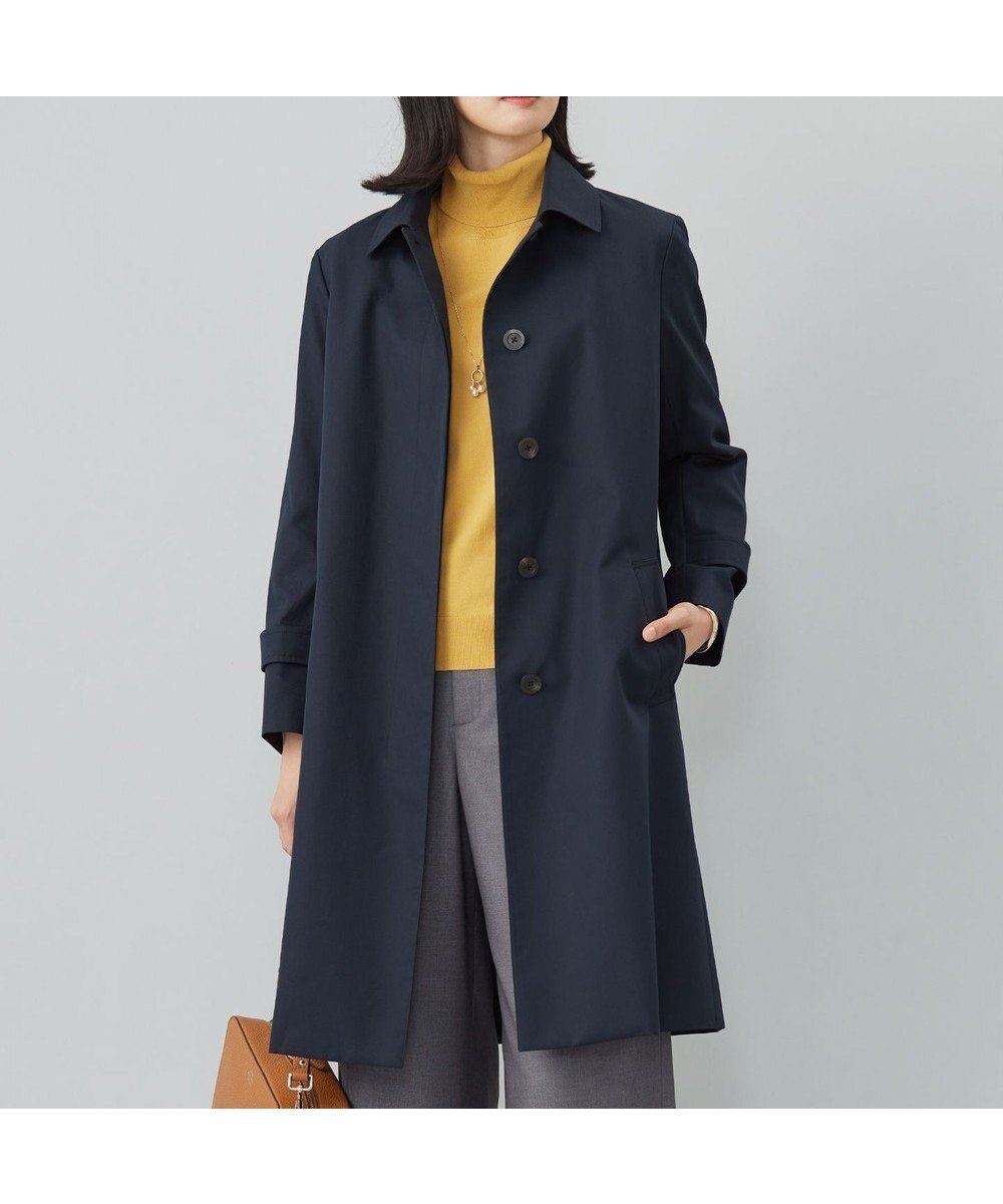 【ジェイ プレス/J.PRESS】のコンパクトギャバ ステンカラーコート インテリア・キッズ・メンズ・レディースファッション・服の通販 founy(ファニー) 　ファッション　Fashion　レディースファッション　Fashion for Women　アウター　Coat / Outerwear Collection　コート・ロングコート・ピーコート　Long Coats, Peacoats & More　レディースジャケット・軽アウター　Jackets　インド　Indian Textile　エレガント 上品　Elegant　秋　Autumn　シンプル　Simple, Minimal　ジャケット　Jacket, Outerwear　チェック　Check, Plaid, Tartan　ドレープ　Drape, Draping Fabric　定番　Standard, Basic Item　ベーシック　Basic, Essential　ライナー　Liner, Inner Layer　A/W・秋冬　Autumn/Winter　ネイビー系|ID: prp329100004858031 ipo3291000000035888612