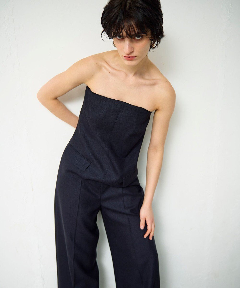 【グレース コンチネンタル/GRACE CONTINENTAL】のリネンタッチビスチェサロペ インテリア・キッズ・メンズ・レディースファッション・服の通販 founy(ファニー) 　ファッション　Fashion　レディースファッション　Fashion for Women　トップス・カットソー　Cut & Sew Tops　ビスチェ　Bustiers & Corset Tops / Layered Bustier Style　ワンピース　Dresses　オールインワン・ワンピース　Dresses and Jumpsuits　サロペット&オールインワン　Dungarees & Jumpsuit Styles　春　Spring　サロペット　Overalls, Salopette　ジャケット　Jacket, Outerwear　セットアップ　Set-Up, Coordinated Outfit　センター　Center, Center Line　定番　Standard, Basic Item　マニッシュ　Mannish, Boyish　リネン　Linen, Linen Fabric　S/S・春夏　SS, Spring/Summer, Warm Season　夏　Summer　ネイビー|ID: prp329100004858116 ipo3291000000035890552