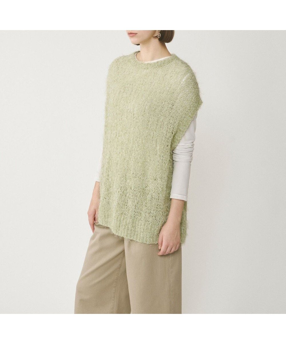 【グレース コンチネンタル/GRACE CONTINENTAL】のフィルムヤーンニットベスト インテリア・キッズ・メンズ・レディースファッション・服の通販 founy(ファニー) 　ファッション　Fashion　レディースファッション　Fashion for Women　アウター　Coat / Outerwear Collection　トップス・カットソー　Cut & Sew Tops　ニット　Knit Tops & Sweaters　ベスト&ジレ / 重ね着スタイル　Vests & Gilets　おすすめ　Recommended / Our Picks　キャミソール　Camisole, Spaghetti Strap Top　シンプル　Simple, Minimal　ノースリーブ　Sleeveless, No-Sleeve　ハイネック　High Neck, Mock Neck　ベスト　Vest, Waistcoat　リラックス　Relax, Relaxed Fit　今季　This Season, Current Season　夏　Summer　春　Spring　S/S・春夏　SS, Spring/Summer, Warm Season　ライトグリーン|ID: prp329100004858136 ipo3291000000035890804