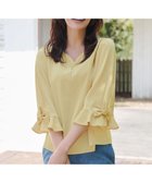 【ティアクラッセ/Tiaclasse】の【洗える】リボンフレアスリーブブラウス イエロー|ID: prp329100004858157 ipo3291000000035891171