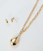 【フィービィー/phoebe】の【限定セット】ビッグドロップメタルチェーンネックレス×ドロップハーフフープミニピアス ゴールド|ID: prp329100004858158 ipo3291000000035891260