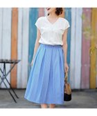 【ティアクラッセ/Tiaclasse】の異素材を組み合わせたカットソードッキングワンピース オフ×サックスストライプ|ID: prp329100004858185 ipo3291000000035892097