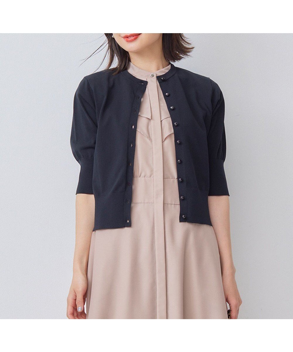 【組曲/KUMIKYOKU】の【洗える・6色展開】CANDYボタン 半袖カーディガン インテリア・キッズ・メンズ・レディースファッション・服の通販 founy(ファニー) 　ファッション　Fashion　レディースファッション　Fashion for Women　トップス・カットソー　Cut & Sew Tops　カーディガン・羽織り　Layered Style Cardigans　アンサンブル　Ensemble Set　春　Spring　洗える　Machine Washable　カーディガン　Cardigan, Knitwear　ギャザー　Gathered, Ruffled　コンパクト　Compact, Small Size　シンプル　Simple, Minimal　ストレッチ　Stretch, Stretchy Fabric　タンク　Tank Top, Sleeveless Top　チャーム　Charm, Pendant　ポケット　Pocket, Pocket Detail　半袖　Short Sleeve, Half Sleeve　S/S・春夏　SS, Spring/Summer, Warm Season　夏　Summer　エレガント 上品　Elegant　ブラック系|ID: prp329100004858211 ipo3291000000035892856