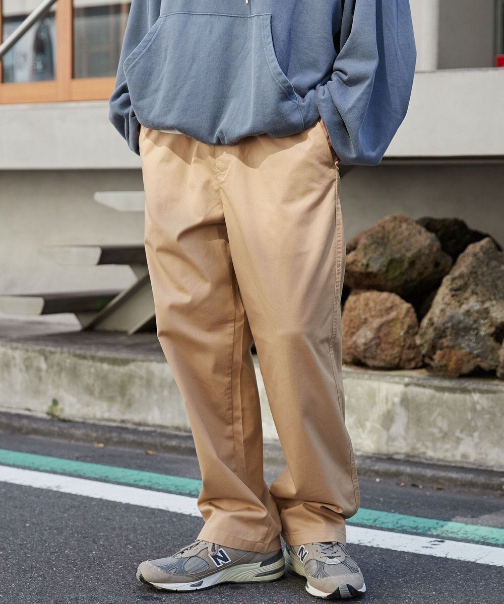 【ウィゴー/WEGO】の【ウエストゴム/SMLサイズ展開/ユニセックス着用ITEM】チノイージーストレートパンツ インテリア・キッズ・メンズ・レディースファッション・服の通販 founy(ファニー) 　ファッション　Fashion　レディースファッション　Fashion for Women　パンツ　Pants & Trousers　春　Spring　秋　Autumn　シンプル　Simple, Minimal　スウェット / スエット　Sweatshirt, Sweatwear　スマホ　Smartphone, Mobile Device　定番　Standard, Basic Item　ボーダー　Border, Stripe　ルーズ　Loose, Oversized　冬　Winter / This Winter　A/W・秋冬　Autumn/Winter　S/S・春夏　SS, Spring/Summer, Warm Season　プチプライス・低価格　Affordable / Budget Price　おすすめ　Recommended / Our Picks　夏　Summer　ベージュ|ID: prp329100004858212 ipo3291000000035892886