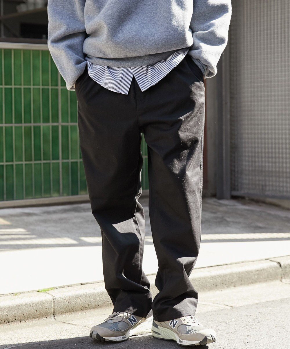【ウィゴー/WEGO】の【ウエストゴム/SMLサイズ展開/ユニセックス着用ITEM】チノイージーストレートパンツ インテリア・キッズ・メンズ・レディースファッション・服の通販 founy(ファニー) 　ファッション　Fashion　レディースファッション　Fashion for Women　パンツ　Pants & Trousers　春　Spring　秋　Autumn　シンプル　Simple, Minimal　スウェット / スエット　Sweatshirt, Sweatwear　スマホ　Smartphone, Mobile Device　定番　Standard, Basic Item　ボーダー　Border, Stripe　ルーズ　Loose, Oversized　冬　Winter / This Winter　A/W・秋冬　Autumn/Winter　S/S・春夏　SS, Spring/Summer, Warm Season　プチプライス・低価格　Affordable / Budget Price　おすすめ　Recommended / Our Picks　夏　Summer　ブラック|ID: prp329100004858212 ipo3291000000035892891