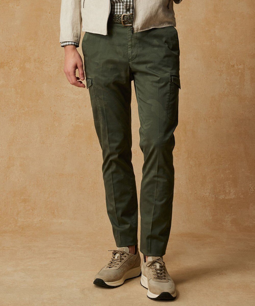 【ジョセフ アブード/JOSEPH ABBOUD / MEN】の【イタリア素材/製品染め/ウエストも伸びる!】迷彩ガーメンドダイ パンツ インテリア・キッズ・メンズ・レディースファッション・服の通販 founy(ファニー) 　ファッション　Fashion　メンズファッション　Fashion for Men　ボトムス　Bottoms　イタリア　Italy　春　Spring　サテン　Satin, Glossy Fabric　ストレッチ　Stretch, Stretchy Fabric　プリント　Print, Printed Pattern　S/S・春夏　SS, Spring/Summer, Warm Season　夏　Summer　カーキ系7|ID: prp329100004858381 ipo3291000000035908824