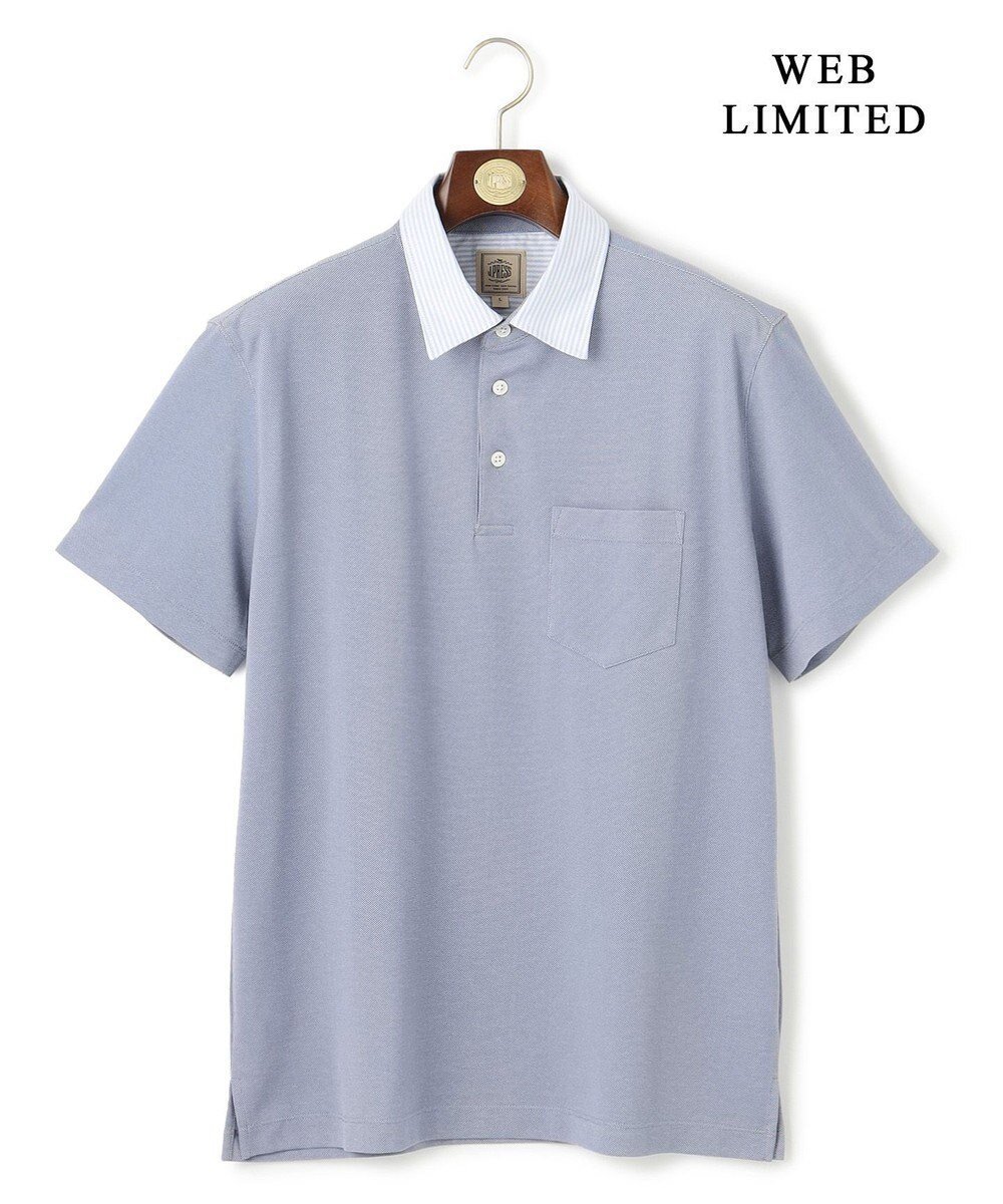 【ジェイ プレス/J.PRESS / MEN】のクールビズの頼れる味方【WEB限定】【ビジネス対応 / 吸水速乾】カノコインレイ ポロシャツ インテリア・キッズ・メンズ・レディースファッション・服の通販 founy(ファニー) 　ファッション　Fashion　メンズファッション　Fashion for Men　トップス・カットソー　Cut & Sew Tops　メンズシャツ　Shirts　ポロシャツ / きれいめカジュアルスタイル　Polo Shirts　インナー　Innerwear　春　Spring　ギャザー　Gathered, Ruffled　吸水　Absorbent, Quick-Dry　鹿の子　Piqué, Kanoko Fabric　シャンブレー　Chambray, Denim-Like Fabric　ジャケット　Jacket, Outerwear　ストライプ　Stripe, Striped Pattern　ストレート　Straight, Straight Cut　バランス　Balance, Style Balance　フィット　Fit, Slim Fit　ポロシャツ　Polo Shirt, Collared Tee　ヨーク　Yoke, Yoke Design　ラウンド　Round, Round Neck　レギュラー　Regular, Standard Fit　S/S・春夏　SS, Spring/Summer, Warm Season　おすすめ　Recommended / Our Picks　夏　Summer　ビジネス 仕事 通勤　Business / Work / Commuting　サックスブルー系|ID: prp329100004858398 ipo3291000000035909114