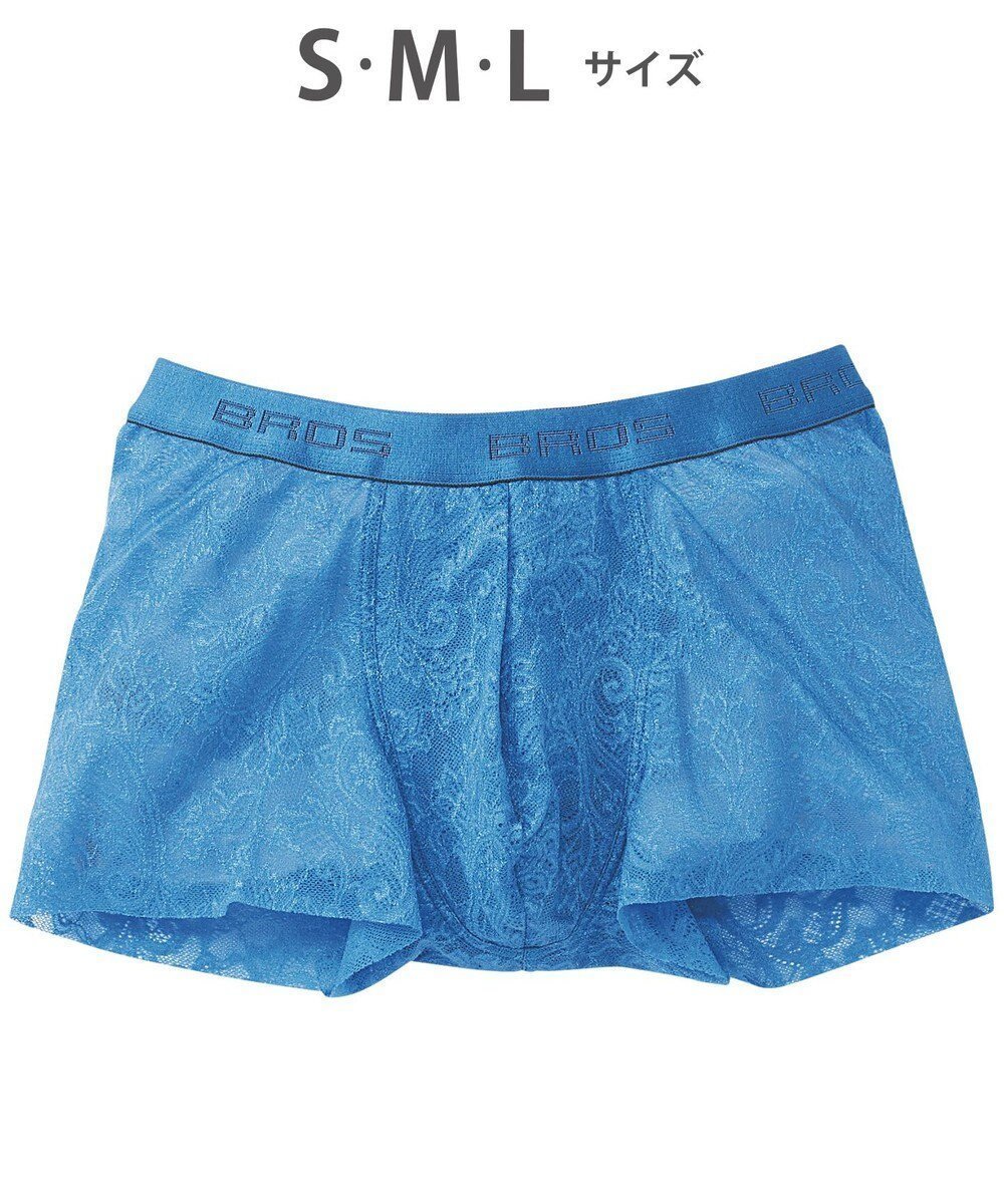 【ワコール/Wacoal / MEN】のボクサーパンツ 「レースボクサー」 通気性 フロント快適グラマラス 前閉じ GT3340 /ブロス バイ ワコールメン インテリア・キッズ・メンズ・レディースファッション・服の通販 founy(ファニー) 　ファッション　Fashion　メンズファッション　Fashion for Men　ボトムス　Bottoms　アンダー　Underwear Essentials　カッティング　Cutting Detail　フロント　Front, Front Design　ペイズリー　Paisley, Ethnic Pattern　レース　Lace, Lace Fabric　ブルー|ID: prp329100004858405 ipo3291000000035909229