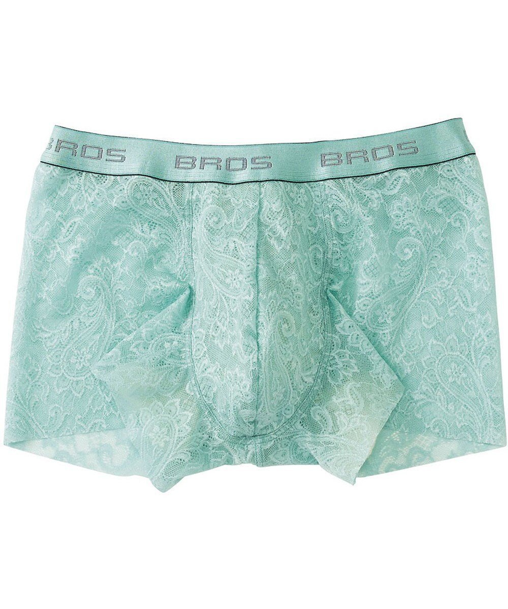 【ワコール/Wacoal / MEN】のボクサーパンツ 「レースボクサー」 通気性 フロント快適グラマラス 前閉じ GT3340 /ブロス バイ ワコールメン インテリア・キッズ・メンズ・レディースファッション・服の通販 founy(ファニー) 　ファッション　Fashion　メンズファッション　Fashion for Men　ボトムス　Bottoms　アンダー　Underwear Essentials　カッティング　Cutting Detail　フロント　Front, Front Design　ペイズリー　Paisley, Ethnic Pattern　レース　Lace, Lace Fabric　ターコイズ|ID: prp329100004858405 ipo3291000000035909252