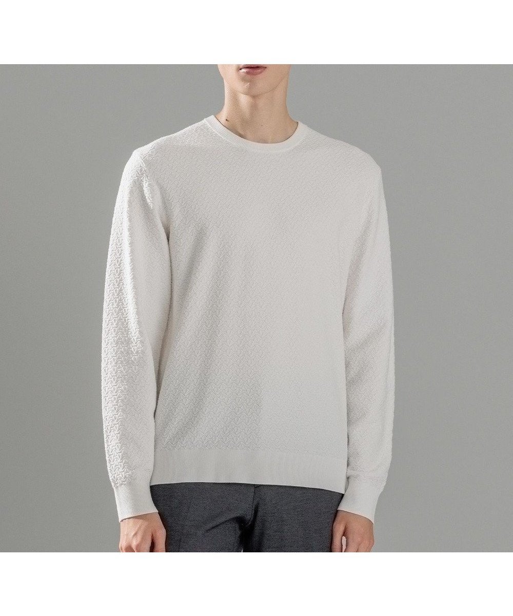 【ジョゼフ オム/JOSEPH HOMME / MEN】の【イージーケア】 ヴィスコースリンクス クルーネックニット インテリア・キッズ・メンズ・レディースファッション・服の通販 founy(ファニー) 　ファッション　Fashion　メンズファッション　Fashion for Men　トップス・カットソー　Cut & Sew Tops　ニット・セーター / 定番トップス　Knit Tops & Sweaters　シンプル　Simple, Minimal　セーター　Sweater, Knitwear　フィット　Fit, Slim Fit　メランジ　Melange, Mixed Yarn　レギュラー　Regular, Standard Fit　ロング　Long, Long-Length　A/W・秋冬　Autumn/Winter　長袖　Long Sleeve, Full Sleeve　ホワイト系|ID: prp329100004858408 ipo3291000000035909351