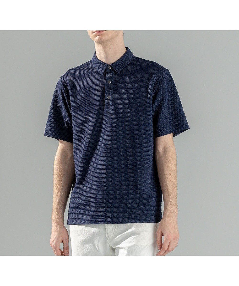 【ジョゼフ オム/JOSEPH HOMME / MEN】の新型【オリジナル素材/シワになりにくい】ライトタックジャージー ポロシャツ インテリア・キッズ・メンズ・レディースファッション・服の通販 founy(ファニー) 　ファッション　Fashion　メンズファッション　Fashion for Men　トップス・カットソー　Cut & Sew Tops　メンズシャツ　Shirts　ポロシャツ / きれいめカジュアルスタイル　Polo Shirts　シンプル　Simple, Minimal　スリット　Slit, Slit Detail　フロント　Front, Front Design　ポケット　Pocket, Pocket Detail　ポロシャツ　Polo Shirt, Collared Tee　半袖　Short Sleeve, Half Sleeve　夏　Summer　春　Spring　S/S・春夏　SS, Spring/Summer, Warm Season　ネイビー系|ID: prp329100004858416 ipo3291000000035909530