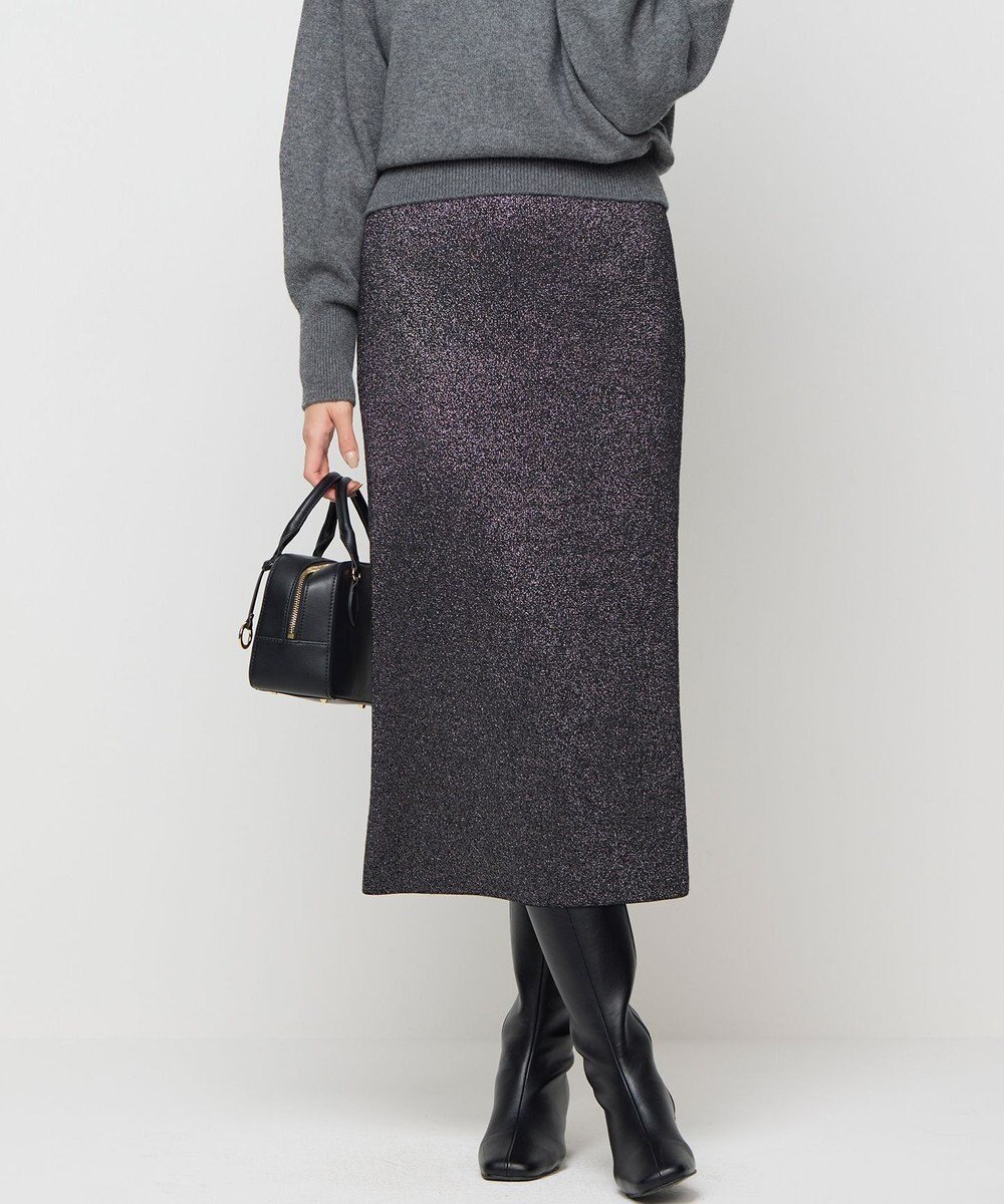 【組曲/KUMIKYOKU】の【Oggiコラボ】きらきらラメニットスカート インテリア・キッズ・メンズ・レディースファッション・服の通販 founy(ファニー) 　雑誌掲載アイテム　Magazine Picks & Fashion Features　ファッション雑誌　Fashion Magazines　オッジ　Oggi　ファッション　Fashion　レディースファッション　Fashion for Women　スカート　Skirts　アクリル　Acrylic Material　エレガント 上品　Elegant　コラボ　Collaboration, Collab　12月号　December Issue　ストレッチ　Stretch, Stretchy Fabric　スリット　Slit, Slit Detail　雑誌　Magazine, Fashion Magazine　トレンド　Trend, Trending Now　人気　Popular, Best Seller　バランス　Balance, Style Balance　フィット　Fit, Slim Fit　ロング　Long, Long-Length　冬　Winter / This Winter　A/W・秋冬　Autumn/Winter　S/S・春夏　SS, Spring/Summer, Warm Season　夏　Summer　ホリデーシーズン　Holiday Season　ビジネス 仕事 通勤　Business / Work / Commuting　ブラック系|ID: prp329100004858434 ipo3291000000035909864