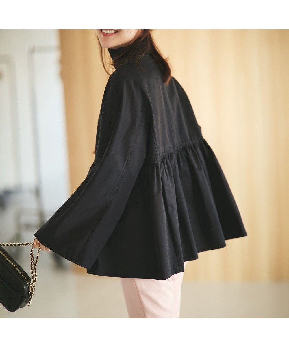 【23区/NIJYUSANKU】の【VERYコラボ/撥水加工】グロッシーツイル アウター インテリア・キッズ・メンズ・レディースファッション・服の通販 founy(ファニー) 　ファッション　Fashion　レディースファッション　Fashion for Women　アウター　Coat / Outerwear Collection　コート・ロングコート・ピーコート　Long Coats, Peacoats & More　レディースジャケット・軽アウター　Jackets　春　Spring　ギャザー　Gathered, Ruffled　コラボ　Collaboration, Collab　ジャケット　Jacket, Outerwear　ツイル　Twist, Twisted Detail　デニム　Denim, Jeans Material　フェミニン　Feminine, Girly　フォルム　Silhouette, Form　フロント　Front, Front Design　ペプラム　Peplum, Flared Hem　S/S・春夏　SS, Spring/Summer, Warm Season　夏　Summer　2024年　2024　2024春夏・S/S　Spring/Summer 2024 SS24　セレモニー　Ceremony　ブラック系|ID: prp329100004858466 ipo3291000000035910511