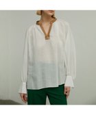 【ベイジ,/BEIGE,】のPAULINE / レザーコンビブラウス White x Camel|ID: prp329100004858478 ipo3291000000035910671