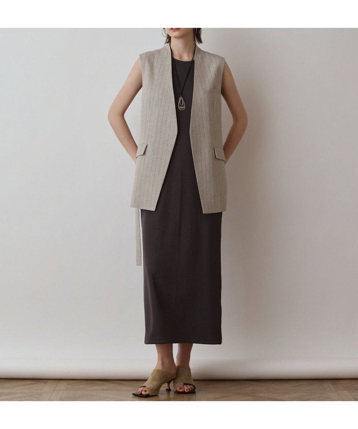 【グレース コンチネンタル/GRACE CONTINENTAL】のストライプノーカラージレ インテリア・キッズ・メンズ・レディースファッション・服の通販 founy(ファニー) https://founy.com/ ファッション Fashion レディースファッション Fashion for Women アウター Coat / Outerwear Collection トップス・カットソー Cut & Sew Tops ベスト&ジレ / 重ね着スタイル Vests & Gilets ショート Short, Short Length ストライプ Stripe, Striped Pattern スマート Smart, Elegant セットアップ Set-Up, Coordinated Outfit バランス Balance, Style Balance ベスト Vest, Waistcoat ロング Long, Long-Length 夏 Summer 春 Spring S/S・春夏 SS, Spring/Summer, Warm Season |ID: prp329100004858498 ipo3291000000035910960