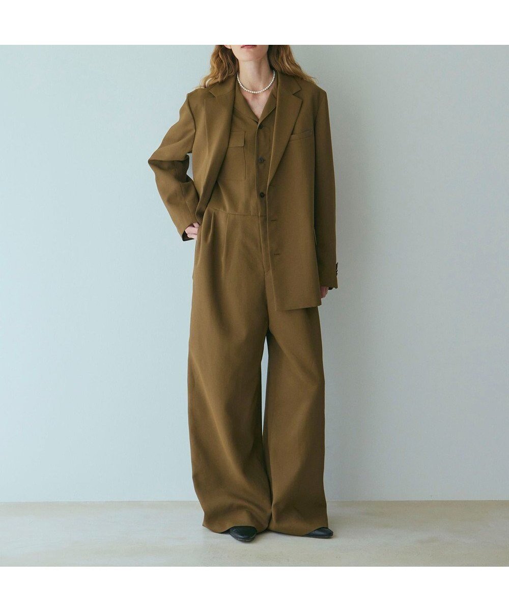 【ネイヴ/NAVE】の【ReNAVE・洗える/UVカット】スパンポリエステル ジャンプスーツ インテリア・キッズ・メンズ・レディースファッション・服の通販 founy(ファニー) 　雑誌掲載アイテム　Magazine Picks & Fashion Features　ファッション雑誌　Fashion Magazines　ヴェリィ　VERY　ファッション　Fashion　レディースファッション　Fashion for Women　ワンピース　Dresses　オールインワン・ワンピース　Dresses and Jumpsuits　サロペット&オールインワン　Dungarees & Jumpsuit Styles　1月号　January Issue　洗える　Machine Washable　ジャケット　Jacket, Outerwear　スーツ　Suit, Formalwear　セットアップ　Set-Up, Coordinated Outfit　雑誌　Magazine, Fashion Magazine　タートル　Turtleneck, Turtle Collar　ツイル　Twist, Twisted Detail　定番　Standard, Basic Item　ポケット　Pocket, Pocket Detail　ルーズ　Loose, Oversized　ワイド　Wide, Wide Fit　ワーク　Workwear, Utility Style　A/W・秋冬　Autumn/Winter　カーキ系|ID: prp329100004858549 ipo3291000000035912049