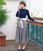 【ティアクラッセ/Tiaclasse】の【洗える】千鳥柄ニットプリーツワンピース ネイビー|ID: prp329100004858628 ipo3291000000035913810