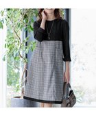 【ティアクラッセ/Tiaclasse】の【洗える】チェックコンビエンパイアワンピース グレーチェック|ID: prp329100004858645 ipo3291000000035914103