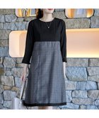 【ティアクラッセ/Tiaclasse】の【洗える】チェックコンビエンパイアワンピース チャコールチェック|ID: prp329100004858645 ipo3291000000035914111