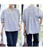 【ティアクラッセ/Tiaclasse】の【洗える】バックギャザーシャツ ブルーストライプ|ID: prp329100004858664 ipo3291000000035914488