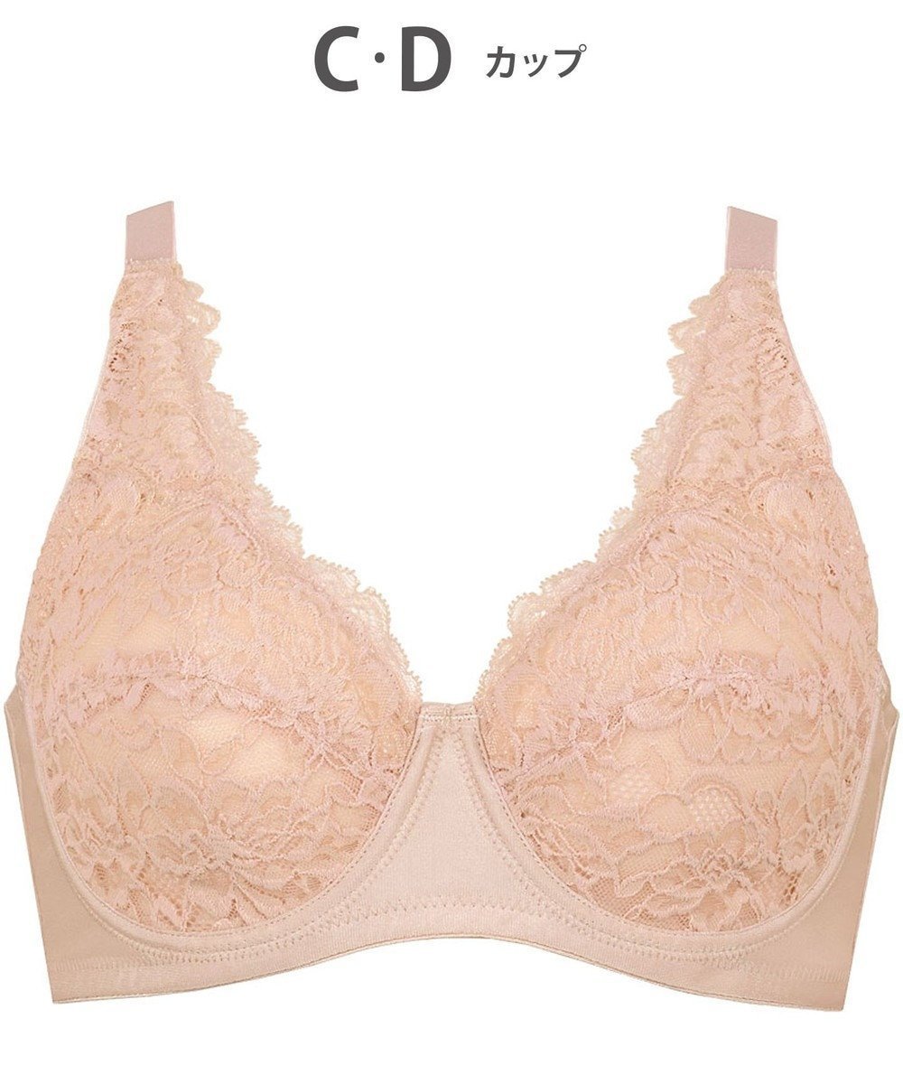 【ウィング/Wing】のブラジャー ワイヤーが痛くなりにくい 綿混(カップ肌側・バック) フルカップブラ NB2704 ウイング/ワコール インテリア・キッズ・メンズ・レディースファッション・服の通販 founy(ファニー) 　ファッション　Fashion　レディースファッション　Fashion for Women　バッグ　Bags　おすすめ　Recommended / Our Picks　アンダー　Underwear Essentials　シンプル　Simple, Minimal　ストレッチ　Stretch, Stretchy Fabric　フィット　Fit, Slim Fit　ブラジャー　Bra, Lingerie　レース　Lace, Lace Fabric　ワイヤー　Wire, Wired Bra　ピーチ|ID: prp329100004858676 ipo3291000000035914680